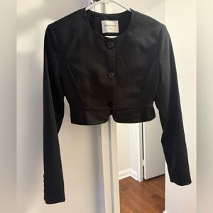 Threetimes Korean Black Cropped Black Blazer - Free Size - measures XS